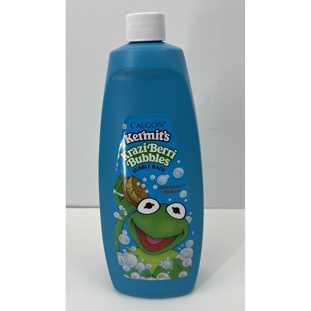 Vintage Calgon Bubble Bath Kermit the Frog Krazi Berri Bubbles 1990 NOS 32 oz